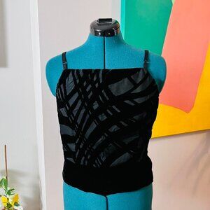 HOLIDAY SALE 50% OFF! // Vintage Wrapper Black Textured Velour Tank Top